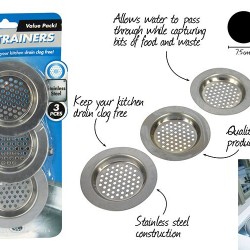 3pce Sink Strainers-Stainless Steel