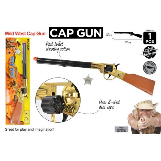 1pce Wild West Cap Gun Rifle 54cm