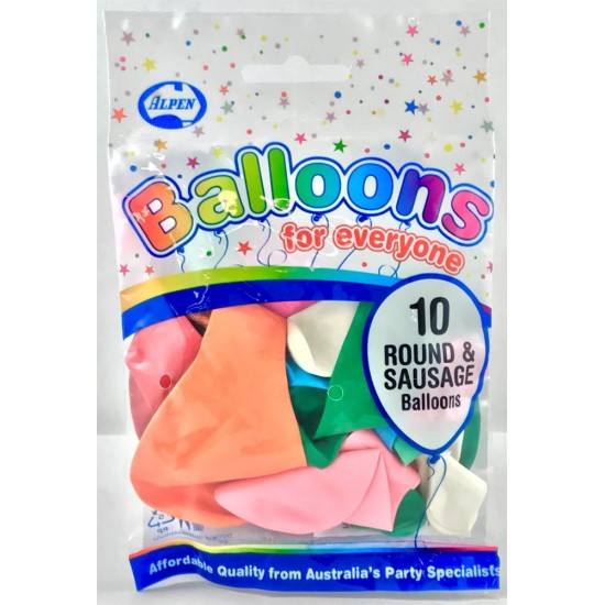 *BALLOONS P10 Asstd Shapes