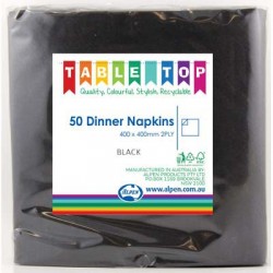 NAPKIN DINNER BLACK P50