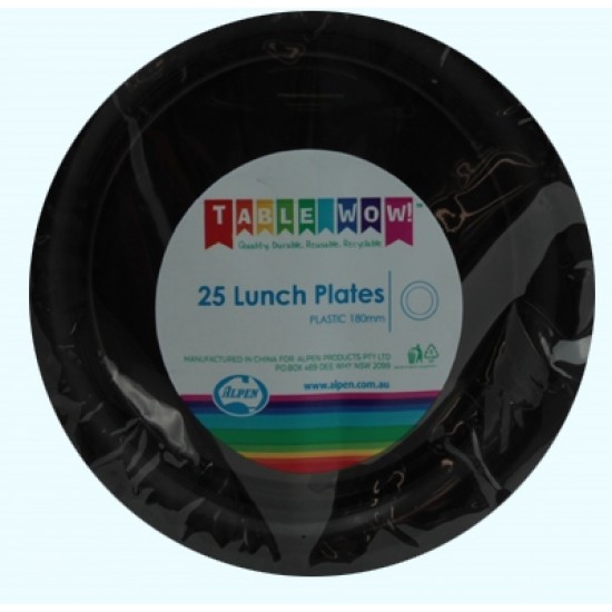 PLATE LUNCH BLACK 180mm P25