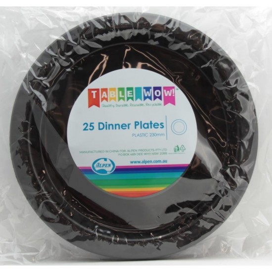 PLATE DINNER BLACK 230mm P25