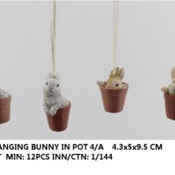 *4/A HANGING BUNNY IN POT 