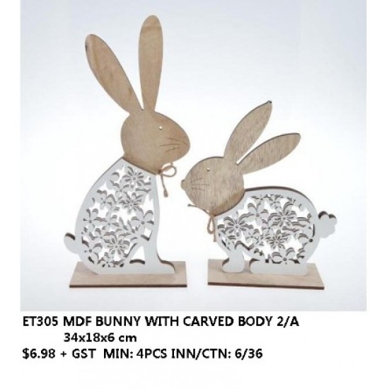 2/A ***MDF BUNNY WITH CARVED BODY 
