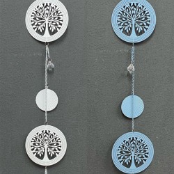 HANGING DECORATION 2/A WHITE & BLUE