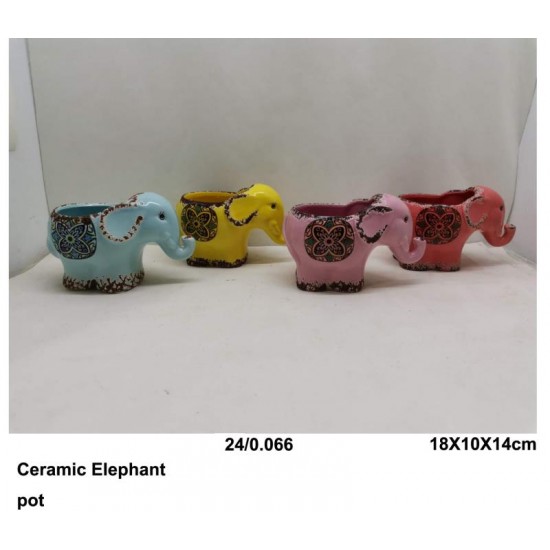 CERAMIC ELEPHAT  PLANTER 4/A