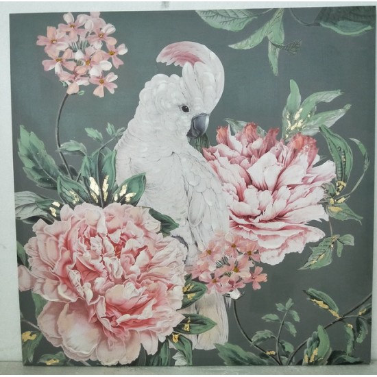 100CM CANVAS WITH HAND PAITING - COCKATOO