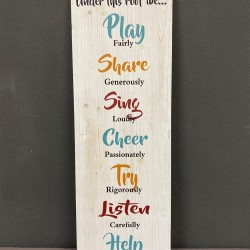 PLAY WOODEN WALL PLAQUE