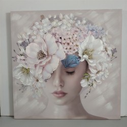 CANVAS PICTURE - LADY WITH FLOWERS