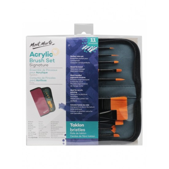 MM Brush Set in Wallet 11pc - Acrylic