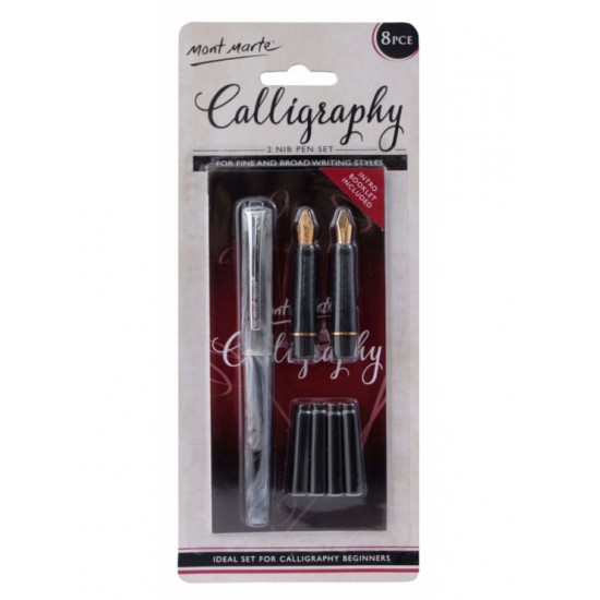 MM Calligraphy 2 Nib Pen Set 8pc