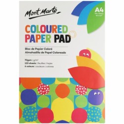 MM Coloured Paper Pad 70gsm A4 120 Sheets