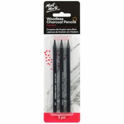 MM Woodless Charcoal Pencils 3pc