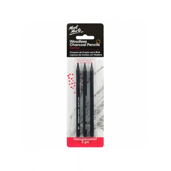 MM Woodless Charcoal Pencils 3pc