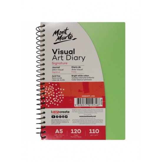 MM Visual Art Diary PP Coloured Cover A5