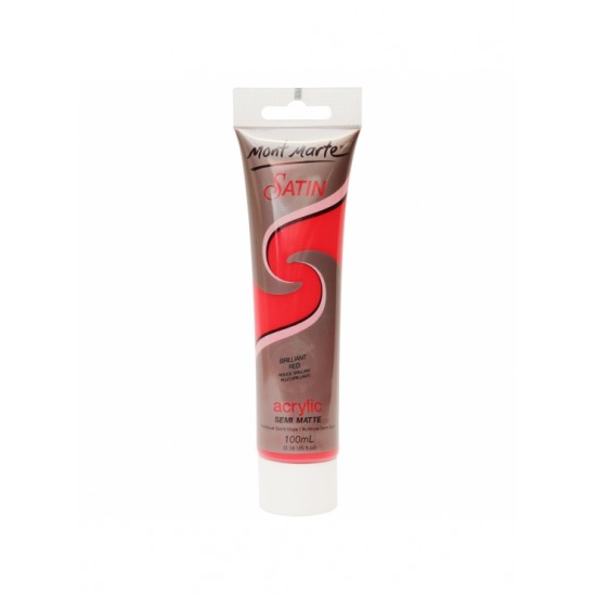 MM Satin Acrylic 100ml - Brilliant Red