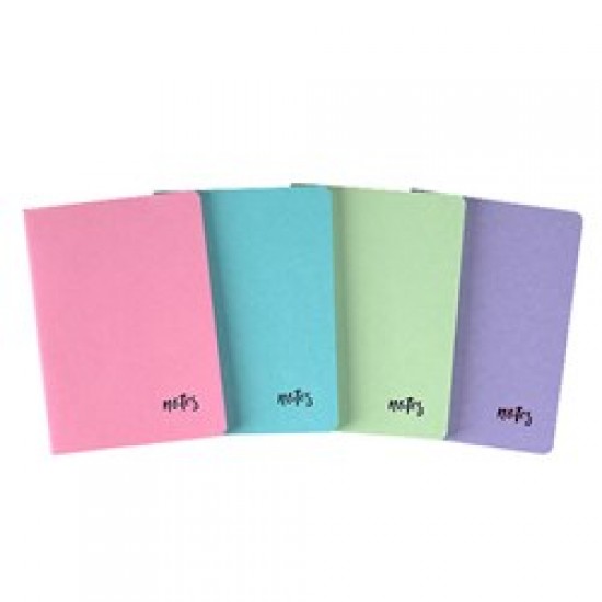 Notebook Stitched Cover 84pg 70gsm Col Paper A6 4 Asstd Col