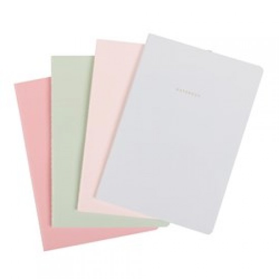 Notebook Stitched Pastel Cover 96pg A5 4 Asstd Cols