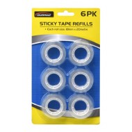 6PK Sticky Tape Refill - 18MM x 20MTRE