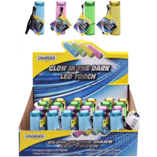 Glow in the Dark Series LED Torch-4 Colours (Batteries Included)