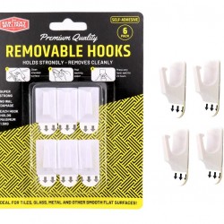 Adhesive Removable Hooks (Small)-6PK