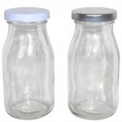 Glass Mini Milk & Soda Bottles W/Lid