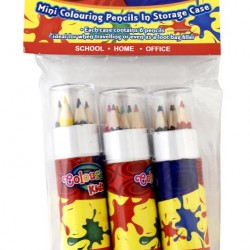 Pack of 3 6PK Mini Colouring Pencils In Tube Series