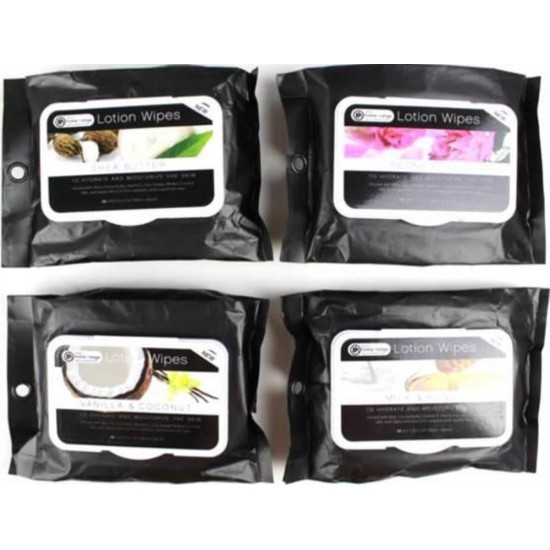 20PK Facial Lotion Wipes - 4 Assorted Fragrances