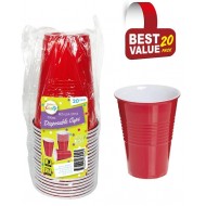 Red USA Style Plastic Cups (16OZ) 500ML-20PK
