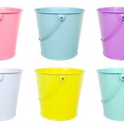 Metal Decorative Bucket with Handle-Pastel Coloured Series