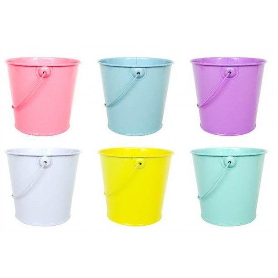 Metal Decorative Bucket with Handle-Pastel Coloured Series