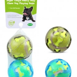 Super Tough Chew Dog Playing Balls-2PK