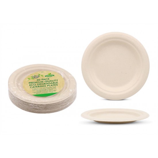 ECO Degradable Series Catering Plates - Round 6"- 30PK