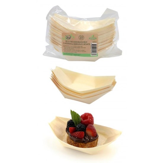 ECO Bamboo Catering/Serving Boats - 11CM x 6.5CM-20PK