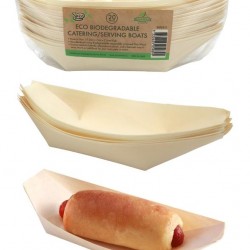 ECO Bamboo Catering/Serving Boats - 17.5CM x 8CM-20PK