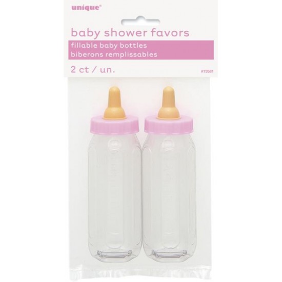 2 BABY BOTTLES 5" PINK