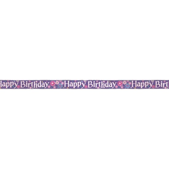 B'DAY BLOSSOM FOIL BANNER 12ft