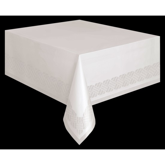 PAPER POLY TABLECOVER - WHITE