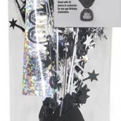 GLITZ BLACK FOIL BLN WT& STICK