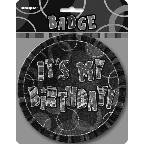 GLITZ BLACK B'DAY BADGE - HB