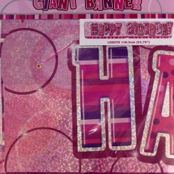 GLITZ PINK GIANT H/B BANNER