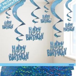 GLITZ BLUE 6 H/B'DAY SWIRLS