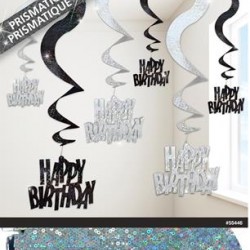 GLITZ BLACK 6 H/B'DAY SWIRLS