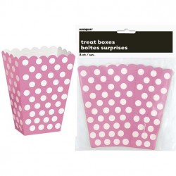 DOTS 8 TREAT BOXES - HOT PINK