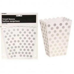 DOTS 8 TREAT BOXES - SILVER