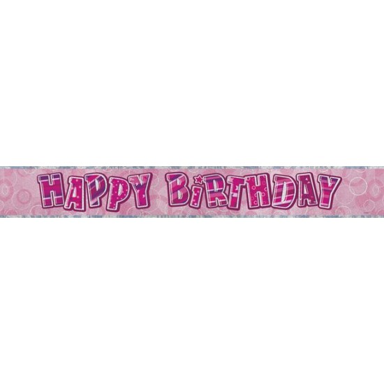 GLITZ PINK FOIL BANNER HB 12ft