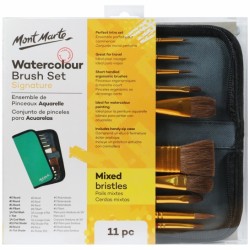 MM Brush Set in Wallet 11pc - Watercolour