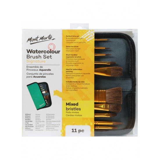 MM Brush Set in Wallet 11pc - Watercolour