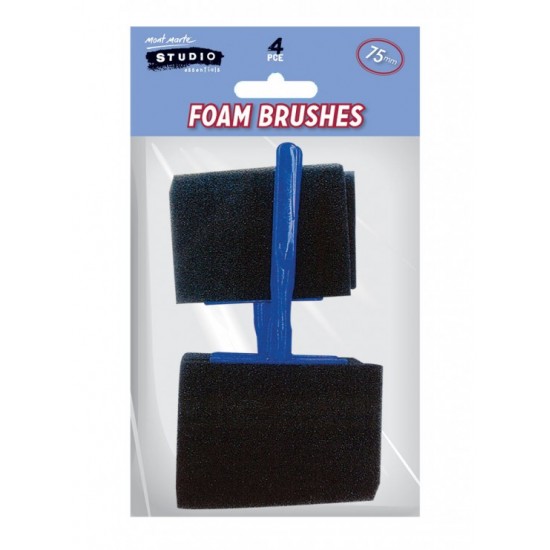 MM Foam Hobby Brush 75mm 4pc Poly Bag