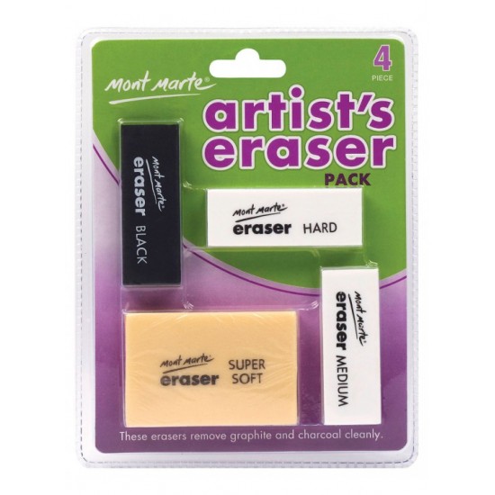 MM Artist Erasers Pack 4pc